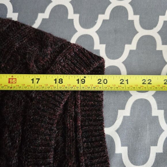 Spier & Mackay Sweater Vest Mens 2XL Burgundy Wool Cable V Neck Button Front - Picture 9 of 12